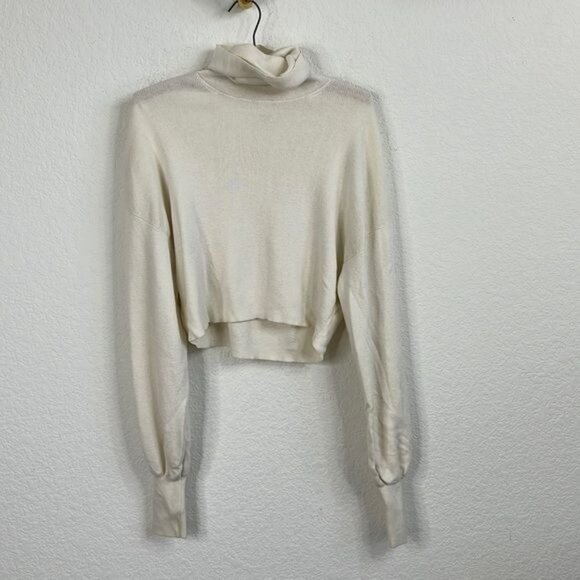 Wilfred Rebecca Cropped Turtleneck Sweater Pouf Sleeve Cropped - Picture 2 of 10